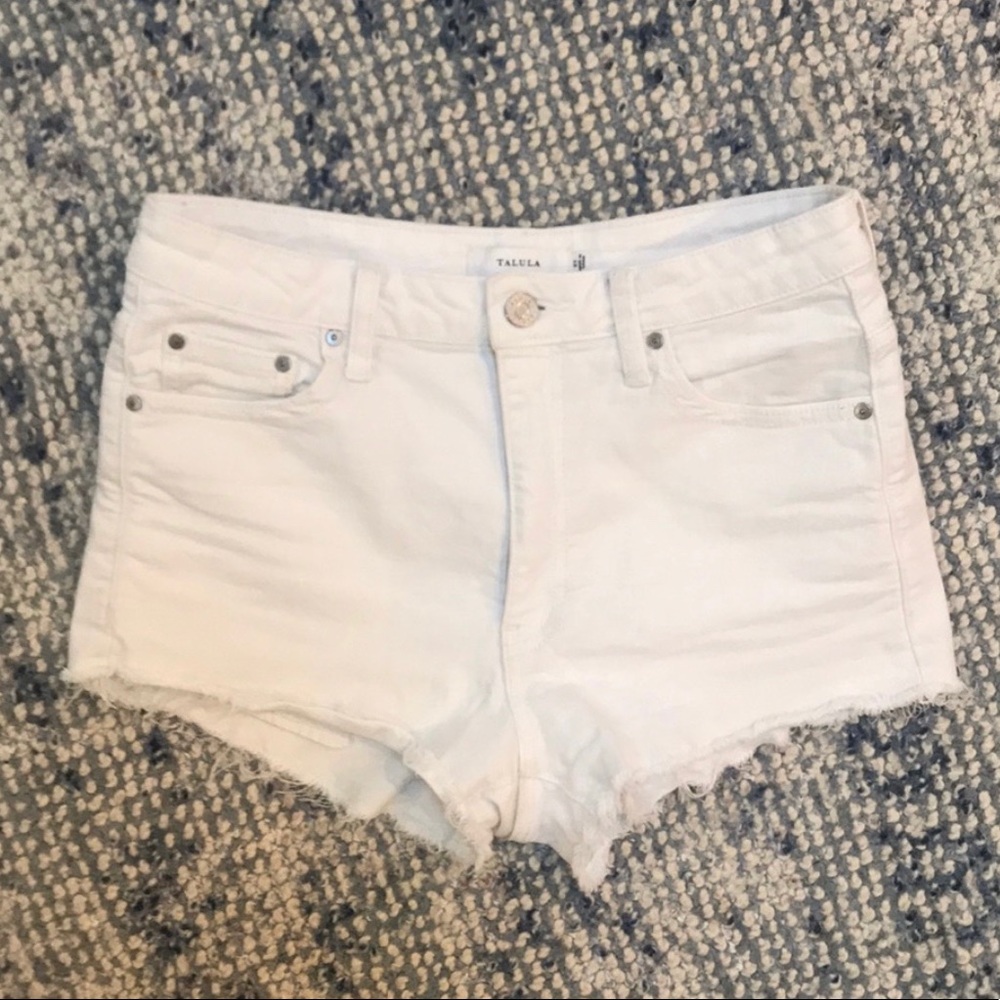 Aritzia Talula White High-rise Denim Shorts 27